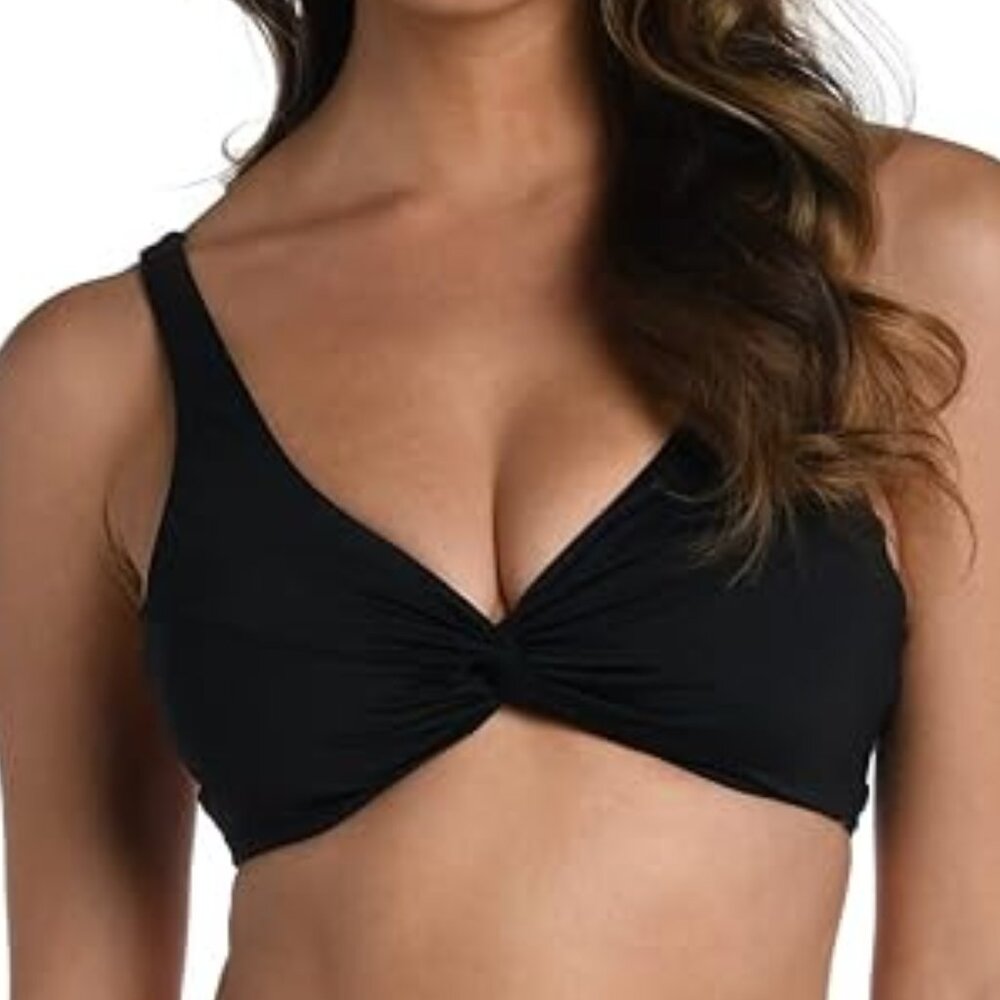 NWT La Blanca | Island Goddess Underwire Twist Bikini Top Black 10